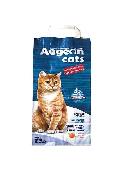 Aegean Cats Άμμος Υγιεινής Μπετονίτη Για Μακρύτριχες Γάτες Με Άρωμα Πορτοκάλι 7.5Kg