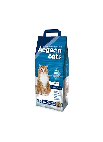 Aegean Cats Άμμος Υγιεινής Μπετονίτη Για Μακρύτριχες Γάτες Χωρίς Άρωμα 8.4Lt (7Kg)
