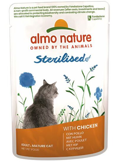 Almo Nature Functional Cat Adult Sterilized Φακελάκι Κοτόπουλο 70gr