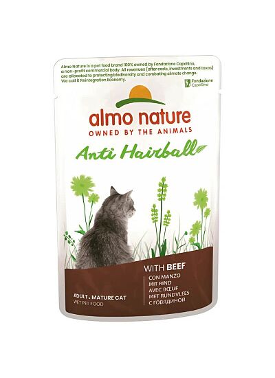 Almo Nature Functional Cat Adult Anti   Hairball Φακελάκι Μοσχάρι 70gr