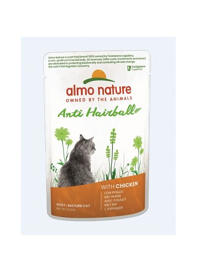 Almo Nature Functional Cat Adult Anti   Hairball Φακελάκι Κοτόπουλο 70gr