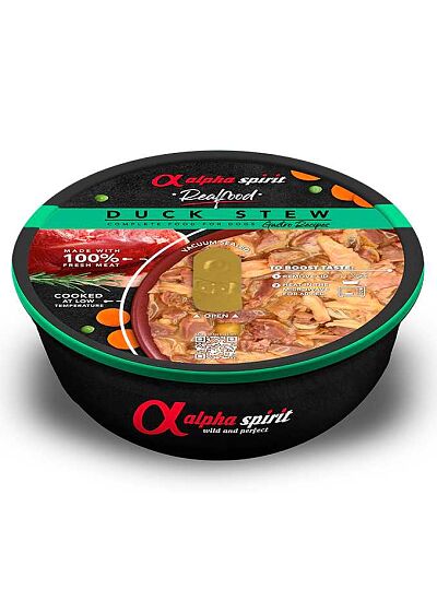 Alpha Spirit Real Dog Food Μαγειρευτό Με Πάπια 280gr
