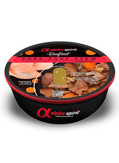 Alpha Spirit Real Dog Food Μαγειρευτό Με Χοιρινό Αυτί 280gr