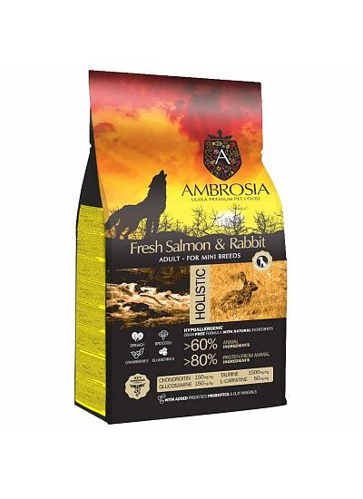 Ambrosia Grain Free Adult Sensitive Fresh Salmon & Rabbit 1.5Kg
