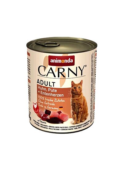 Animonda Carny Cat Adult Πατέ Με Κοτόπουλο, Γαλοπούλα & Καρδιά Πάπιας 800gr