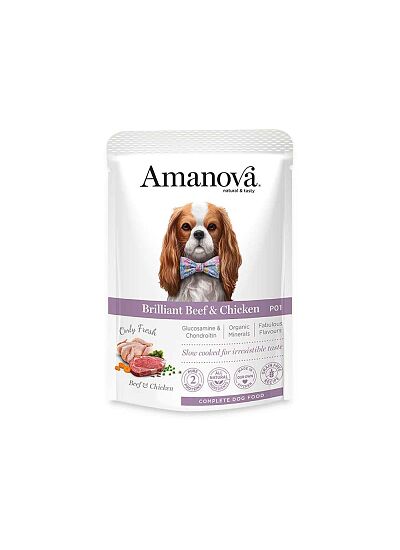 Amanova Low Grain Adult Dog Brilliant Beef & Chicken Φακελάκι 100gr