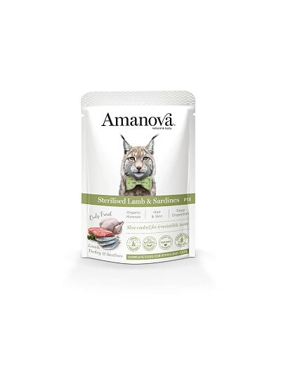 Amanova Cat Sterilised Lamb & Sardines 85gr