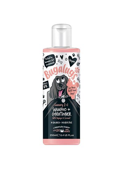 Bugalugs 2 In 1 Shampoo + Conditioner Papaya & Coconut 250ml