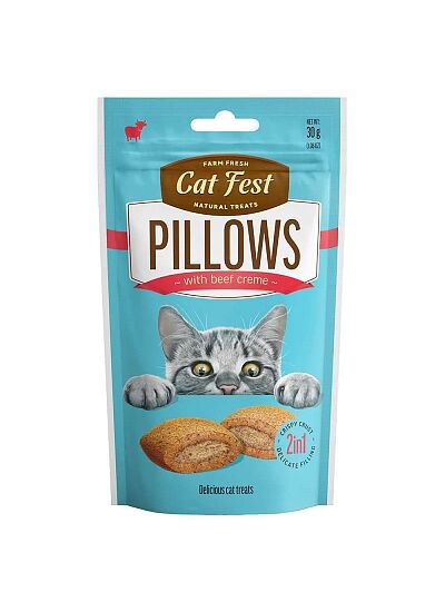 Cat Fest Crunchy Pillow Snack Γάτας Με Γέμιση Κρέμα Βοδινού 30gr