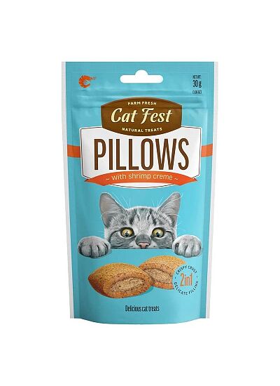 Cat Fest Crunchy Pillow Snack Γάτας Με Γέμιση Κρέμα Γαρίδας 30gr