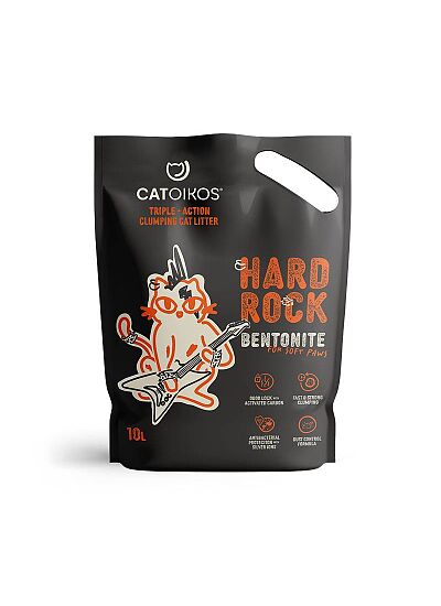 Catoikos Hard Rock Άμμος Υγιεινής Μπετονίτη Χωρίς Άρωμα με Ενεργό Άνθρακα 10L (8Kg)