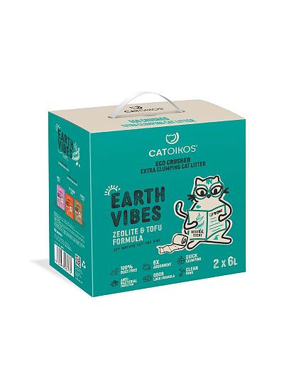 Catoikos Earth Vibes Tofu & Zeolite Neutral Βιοδιασπώμενο Υπόστρωμα Υγιεινής για Γάτες 12L (5Kg)