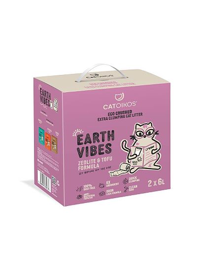 Catoikos Earth Vibes Tofu & Zeolite Milk Scent Βιοδιασπώμενο Υπόστρωμα Υγιεινής για Γάτες 12L (5Kg)