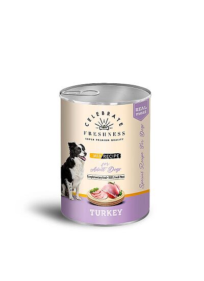 Celebrate Freshness Υγρή Τροφή Σκύλου Adult Real Meat με Γαλοπούλα σε Ζελέ 400gr