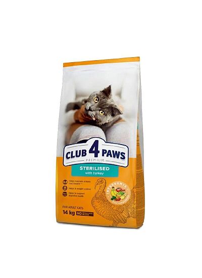 Club 4 Paws Sterilised Low Grain με Γαλοπούλα 14Kg