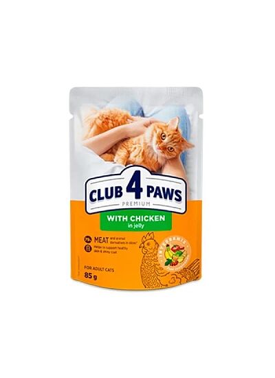 Club 4 Paws Cat Adult Φακελάκι Με Κοτόπουλο Σε Ζελέ 85gr