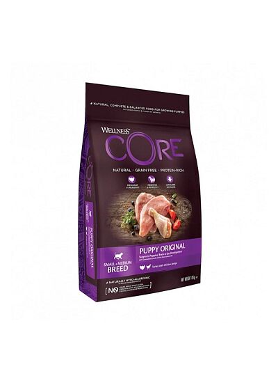 Wellness Core Τροφή Για Σκύλους Puppy Small Medium Breed Original Turkey & Chicken 10Kg+2Kg Δώρο