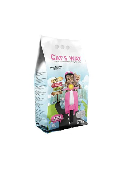 Cat's Way Baby Powder Άμμος Υγιεινής Μπετονίτη με Άρωμα Πούδρας 10Lt (8,5Kg)