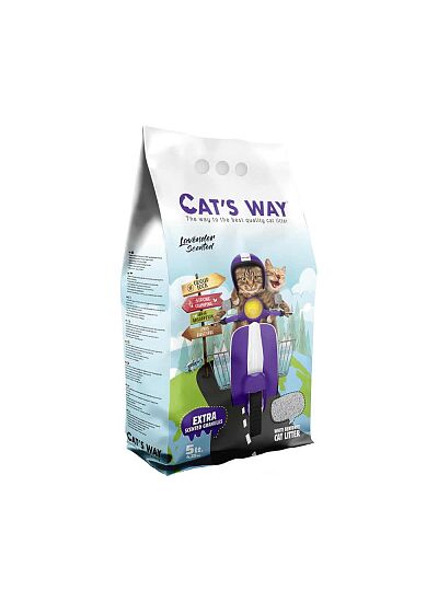 Cat's Way Lavender Άμμος Υγιεινής Μπετονίτη με Άρωμα Λεβάντας 5Lt (4,25Kg)