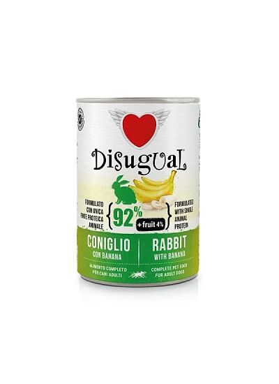 Disugual Μονοπρωτεϊνική Κονσέρβα Σκύλου Adult Rabbit With Banana 400gr
