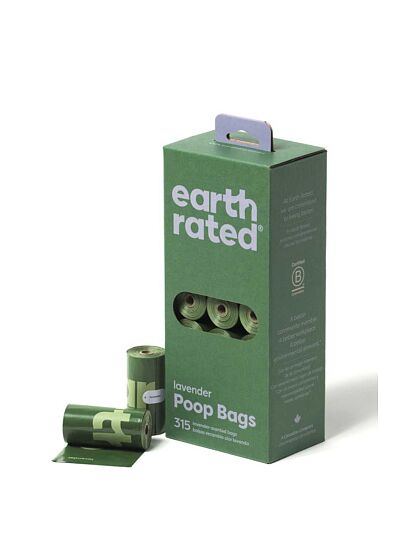 Earth Rated Eco Friendly Σακούλες Υγιεινής Με Άρωμα Λεβάντα (21ρολά/315τμχ)