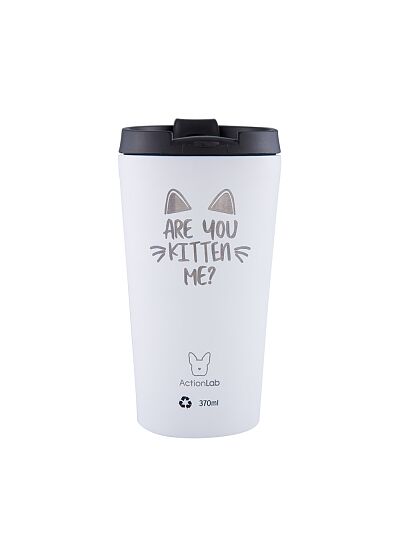 Eco Life Coffee Thermos Λευκό Are You Kitten Me 370ml