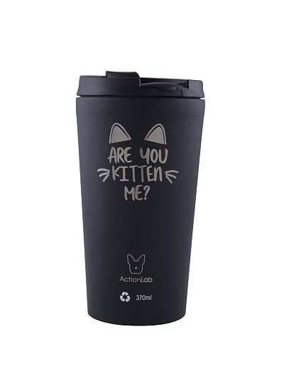 Eco Life Coffee Thermos Μαύρο Are You Kitten Me 370ml