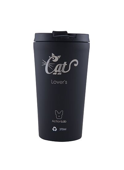 Eco Life Coffee Thermos Μαύρο Cats Lover 370ml