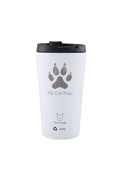Eco Life Coffee Thermos Λευκό My Cat Paw 370ml