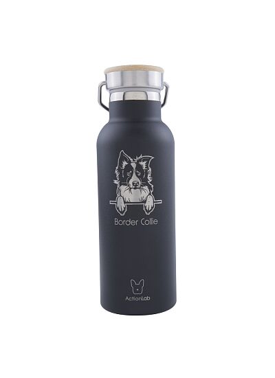 Eco Life Bamboo Thermos Bottle Border Collie Μαύρο 500ml