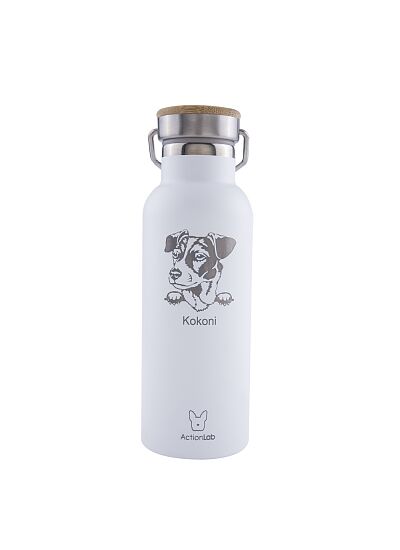 Eco Life Bamboo Thermos Bottle Λευκό Κοκόνι 500ml