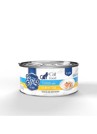 Egeo Υγρή Τροφή Adult Grain Free Γάτας Τόνος Με Μαγιάτικο Σε Ζελέ 85gr