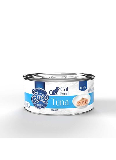 Egeo Υγρή Τροφή Adult Grain Free Γάτας Τόνος Σε Ζελέ 85gr