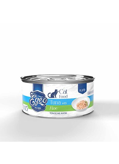 Egeo Υγρή Τροφή Adult Grain Free Γάτας Τόνος Με Αλόη Σε Ζελέ 85gr