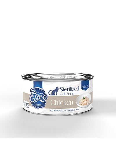 Egeo Υγρή Τροφή Sterilized Στήθος Κοτόπουλο Σε Ζωμό 70gr
