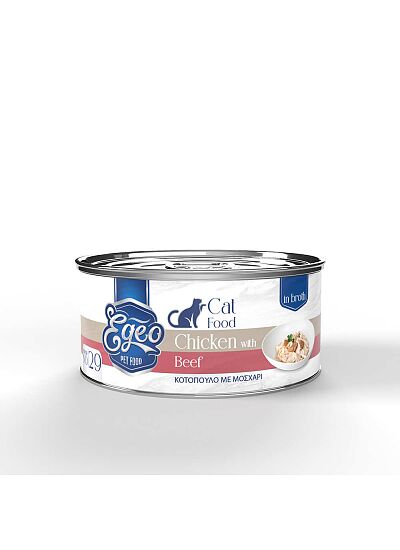 Egeo Υγρή Τροφή Adult Κοτόπουλο Με Μοσχάρι Σε Ζωμό 70gr