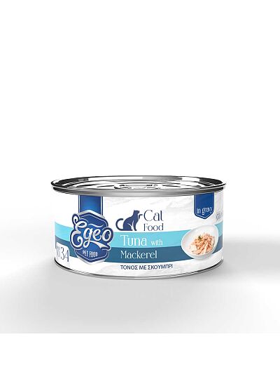 Egeo Υγρή Τροφή Adult Grain Free Φιλέτο Τόνου Με Σκουμπρί Σε Σάλτσα 70gr