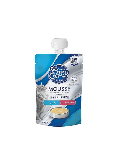 Egeo Cat Sterilized Mousse Με Τόνο & Κράνμπερι 100gr