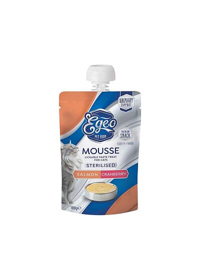 Egeo Cat Sterilized Mousse Με Σολομό & Κράνμπερι 100gr