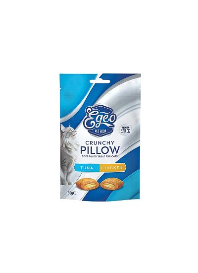 Egeo Crunchy Pillow Snack Γάτας Με Γέμιση Τόνο & Κοτόπουλο 60gr