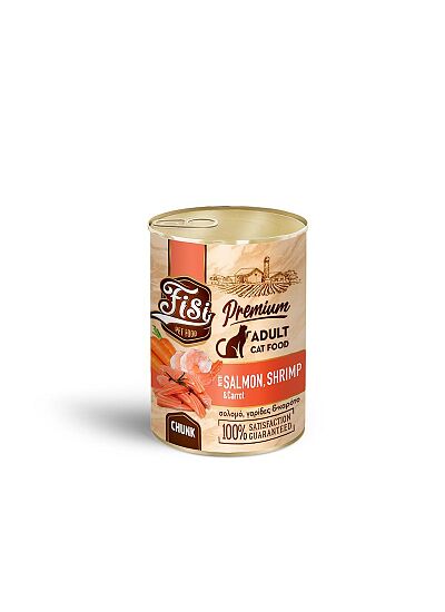 Fisi Cat Adult Σολομό με Γαρίδα & Καρότο σε Σάλτσα 400gr