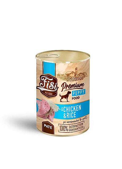 Fisi Dog Puppy Κοτόπουλο με Ρύζι Πατέ 400gr
