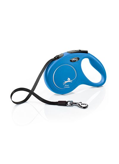 Flexi New Classic Πτυσσόμενο Λουρί/Οδηγός Σκύλου Ιμάντας Μπλε