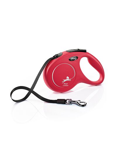 Flexi New Classic Πτυσσόμενο Λουρί/Οδηγός Σκύλου Ιμάντας Κόκκινος 5m