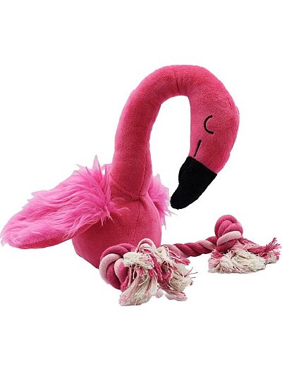 Kowloon Παιχνίδι Σκύλου Flamingo με Σχοινί Ροζ