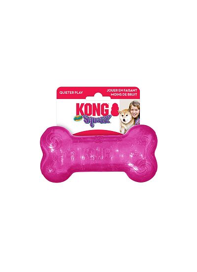 Kong Παιχνίδι Μάσησης & Ανάκτησης με Ήχο για Σκύλους Squeezz Crackle Bone/M