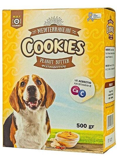 MBF Mediterranean Cookies Λιχουδιές Σκύλου Φυστικοβούτυρο 500gr