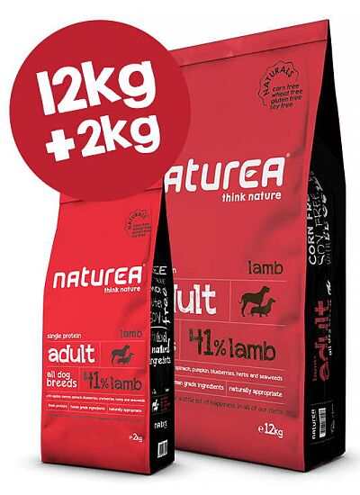 Naturea Naturals Adult Lamb 12Kg + 2Kg ΔΩΡΟ