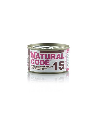 Natural Code 15 Κονσέρβα με Κοτόπουλο, Λαχανικά & Συκώτι 85gr