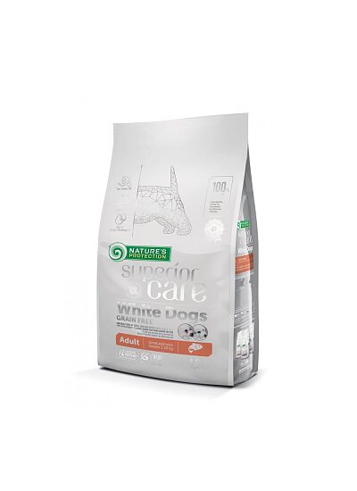 Nature's Protection Grain Free Adult Small & Mini White Dog Breeds with Salmon 1,5Kg